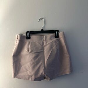Express Cream Mid Rise Waist Shorts - Muted Mauve Color